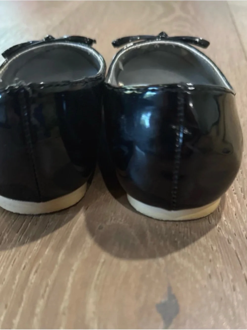 Janie and Jack Black Patent Girls' Bow Flats